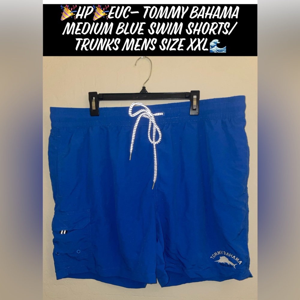 🎉HP🎉EUC- Tommy Bahama Medium Blue Swim Shorts/Trunks Mens Size XXL🌊